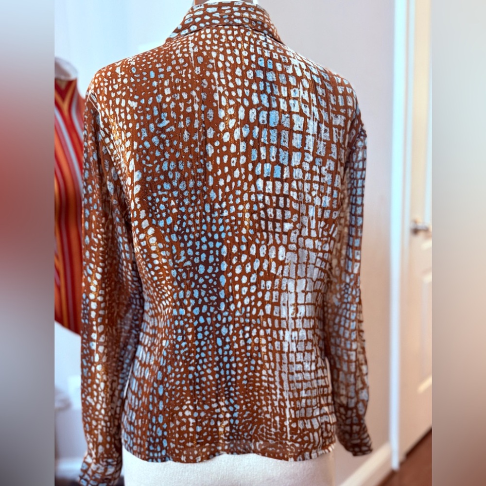 Evan picone Ruffle front sheer top - Picture 3 of 8